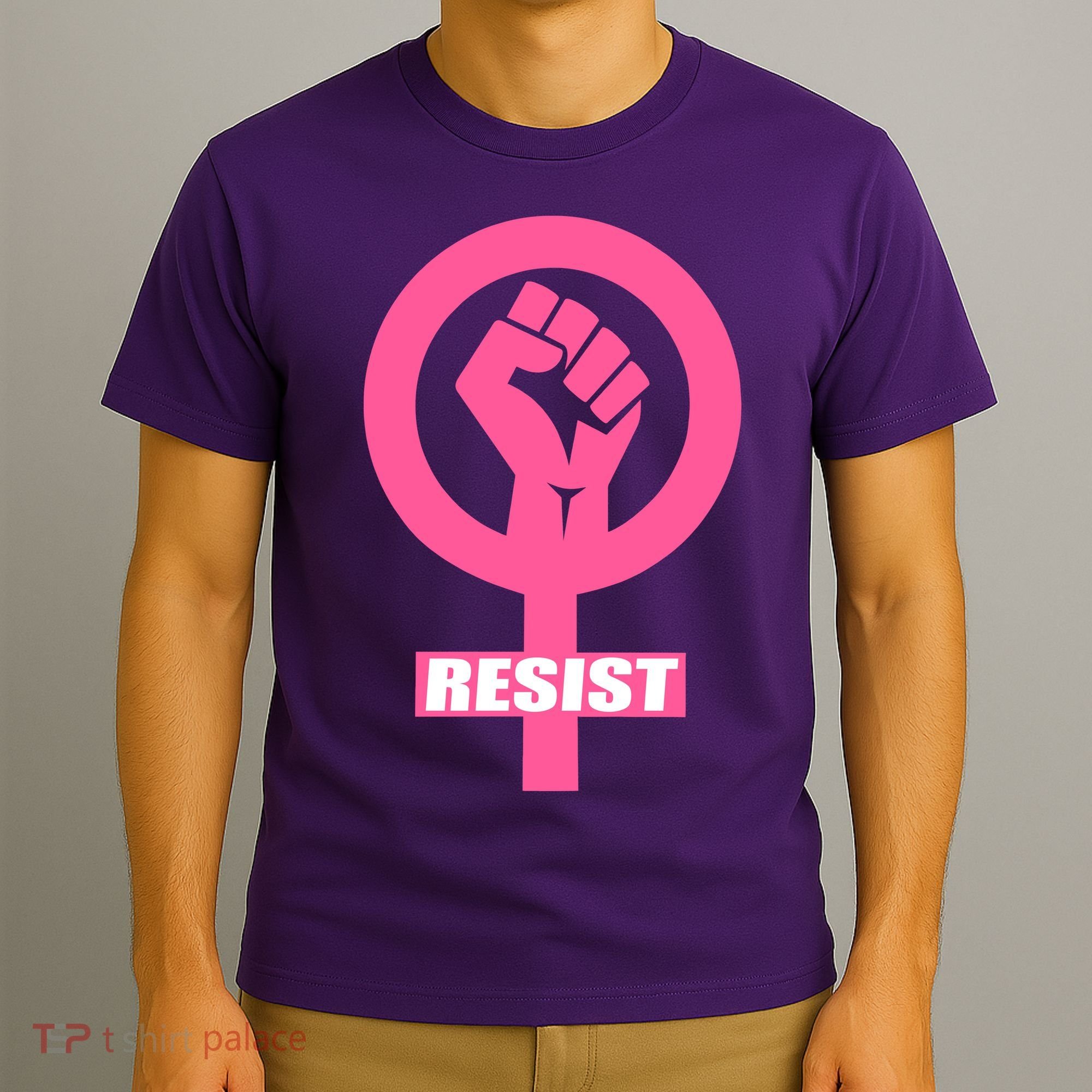 Resist Fist Women's Rights Logo Anti Trump Protest T-Shirt