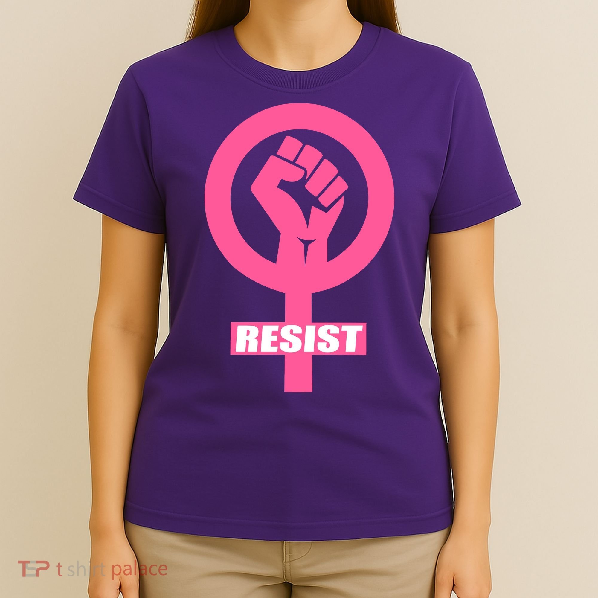 Resist Fist Women's Rights Logo Anti Trump Protest T-Shirt