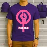 Resist Fist Women's Rights Logo Anti Trump Protest T-Shirt thumb 6