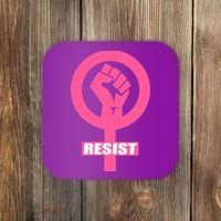 Resist Fist Women's Rights Logo Anti Trump Protest Coaster thumb 0