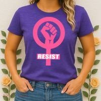 Resist Fist Women's Rights Logo Anti Trump Protest Women's T-Shirt thumb 2