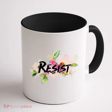 Resist Flower Logo Coffee Mug back