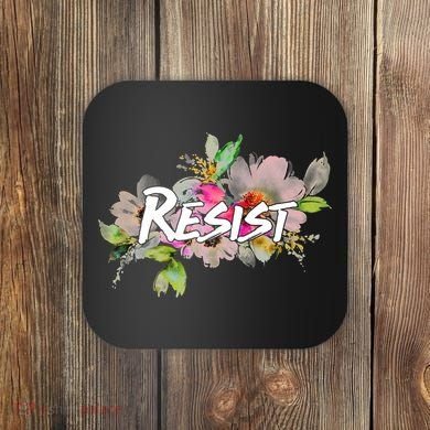 Resist Flower Logo Coaster