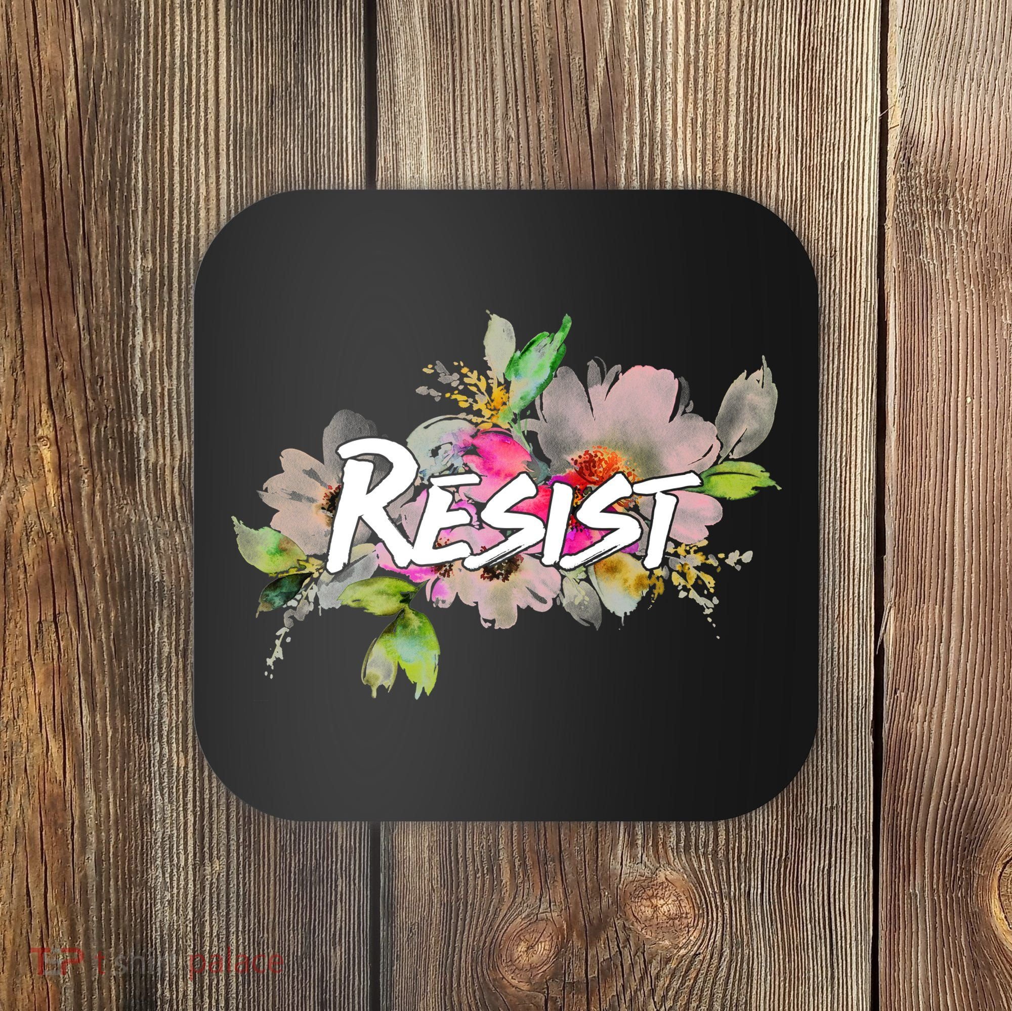Resist Flower Logo Coaster