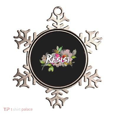 Resist Flower Logo Ornament