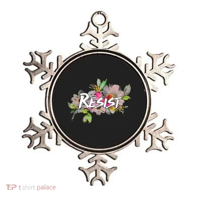 Resist Flower Logo Ornament