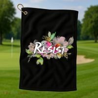 Resist Flower Logo Golf Towel thumb 1