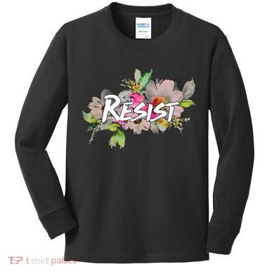 Resist Flower Logo Kids Long Sleeve Shirt