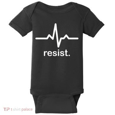 Resist Heart Beat Resistance Logo Baby Bodysuit