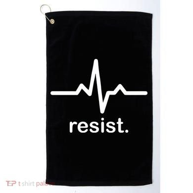 Resist Heart Beat Resistance Logo Golf Towel