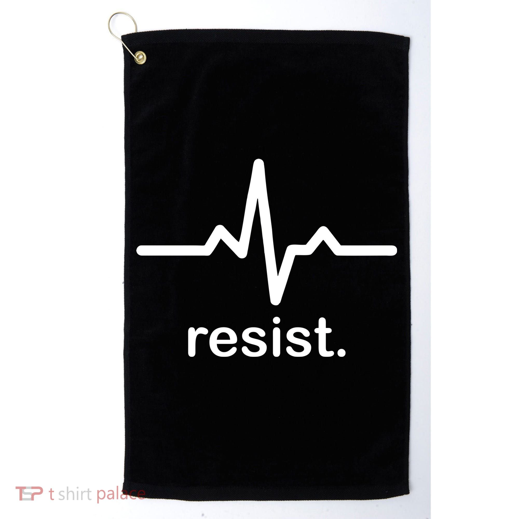 Resist Heart Beat Resistance Logo Golf Towel