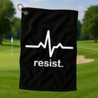 Resist Heart Beat Resistance Logo Golf Towel thumb 1