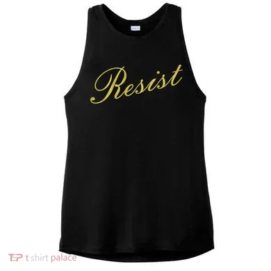 Resist Limited Gold Script Ladies PosiCharge Tri-Blend Wicking Tank