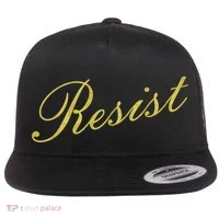 Resist Limited Gold Script Flat Bill Trucker Hat thumb 0