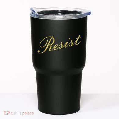 Resist Limited Gold Script Tumbler