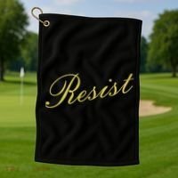 Resist Limited Gold Script Golf Towel thumb 1