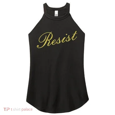 Resist Limited Gold Script Women's Perfect Tri Rocker Tank
