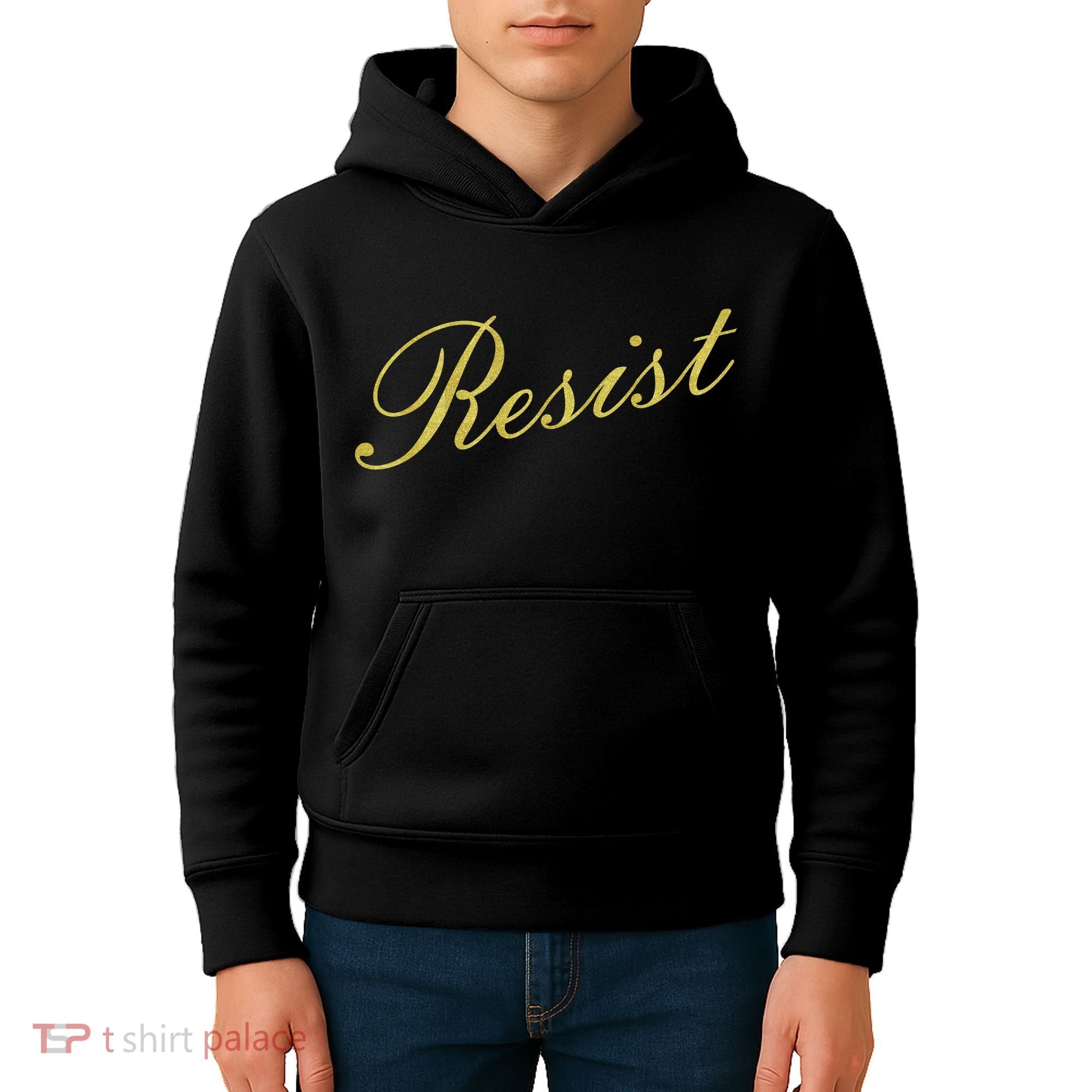 Resist Limited Gold Script Kids Hoodie