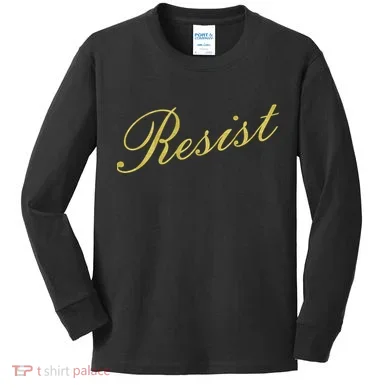 Resist Limited Gold Script Kids Long Sleeve Shirt