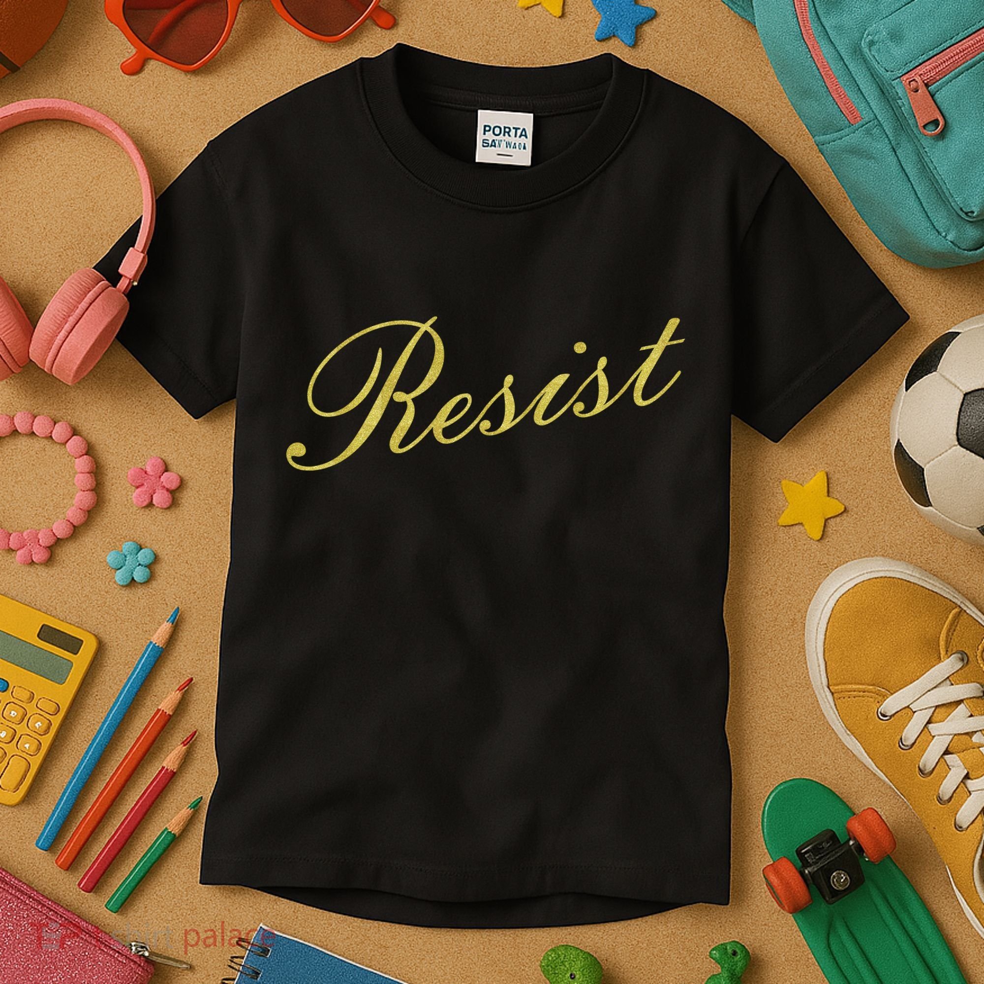 Resist Limited Gold Script Kids T-Shirt