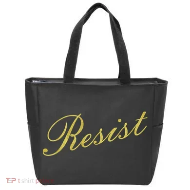 Resist Limited Gold Script Tote Bag