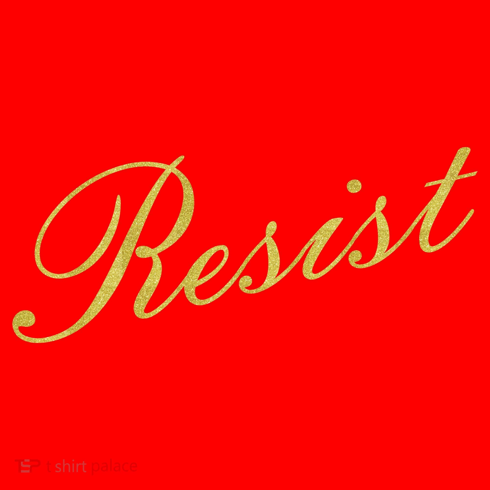 Resist Limited Gold Script Santa Hat