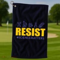 Resist March for Science #sciencematters Earth Scientists Golf Towel thumb 1