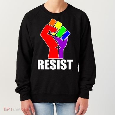 Resist Rainbow Fist National Pride Equality March Women's Sweatshirt