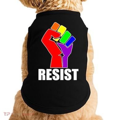 Resist Rainbow Fist National Pride Equality March Doggie Tank