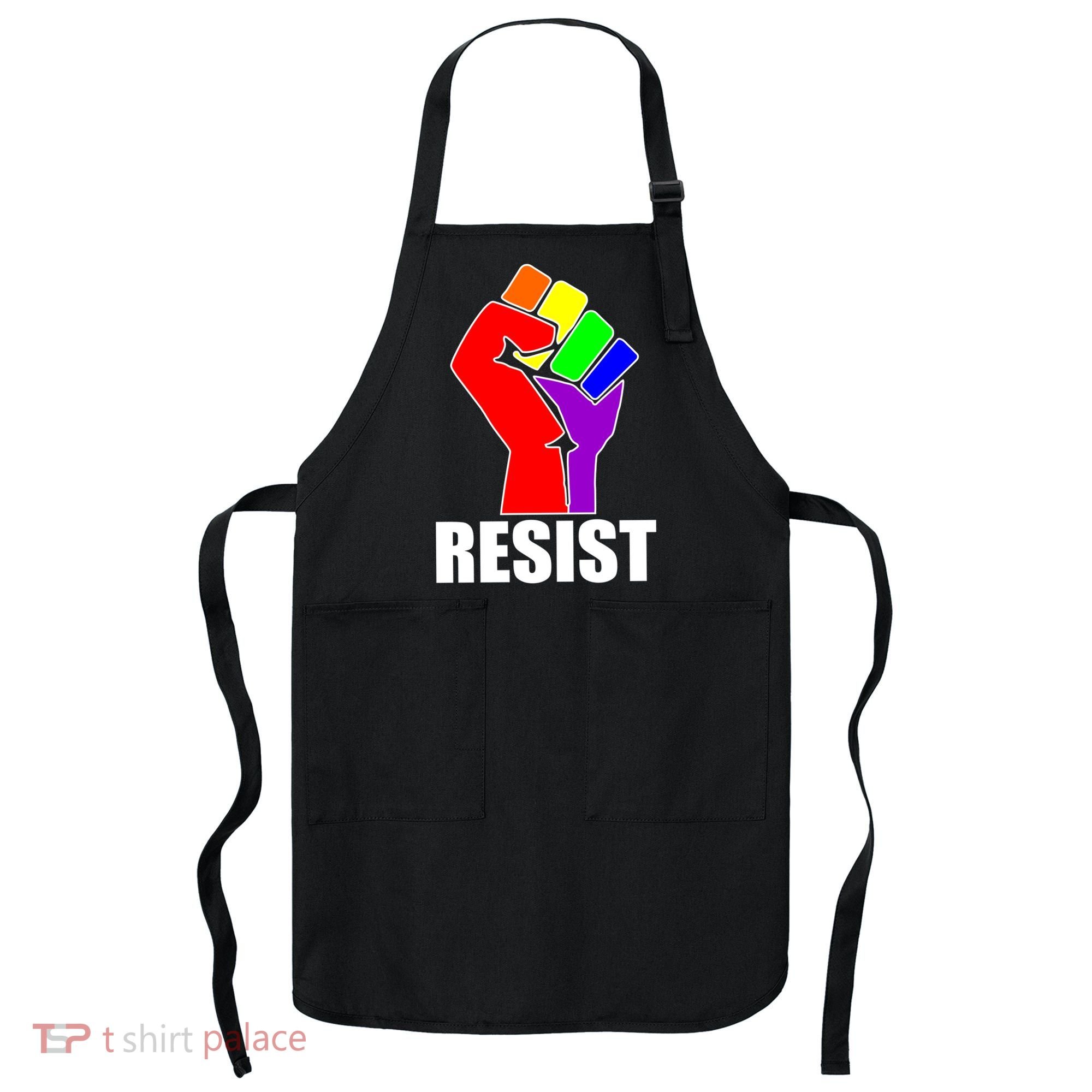 Resist Rainbow Fist National Pride Equality March Apron