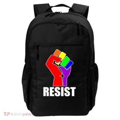 Resist Rainbow Fist National Pride Equality March Backpack