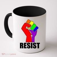 Resist Rainbow Fist National Pride Equality March Coffee Mug thumb 0