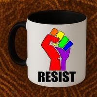 Resist Rainbow Fist National Pride Equality March Coffee Mug thumb 2