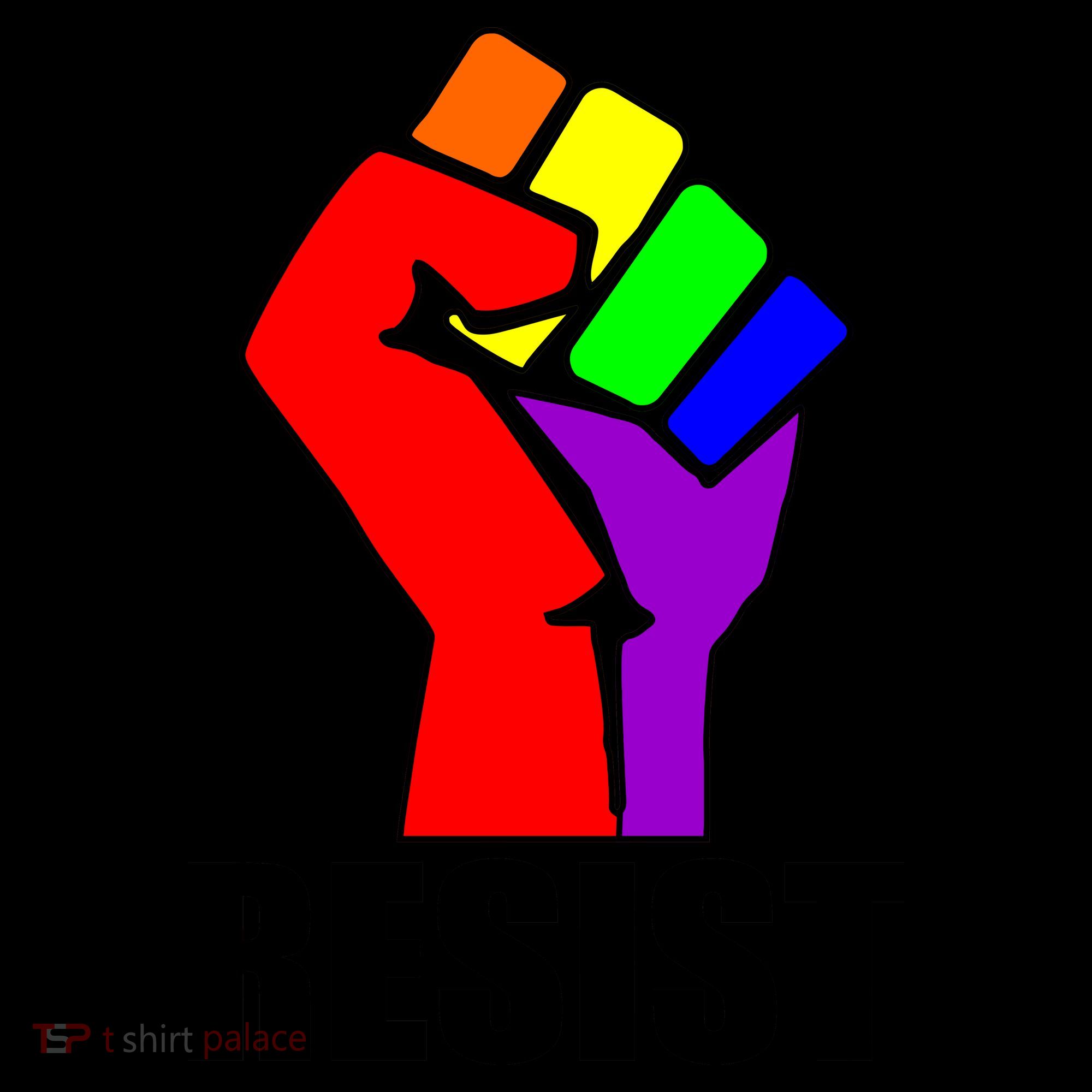 Resist Rainbow Fist National Pride Equality March Coffee Mug