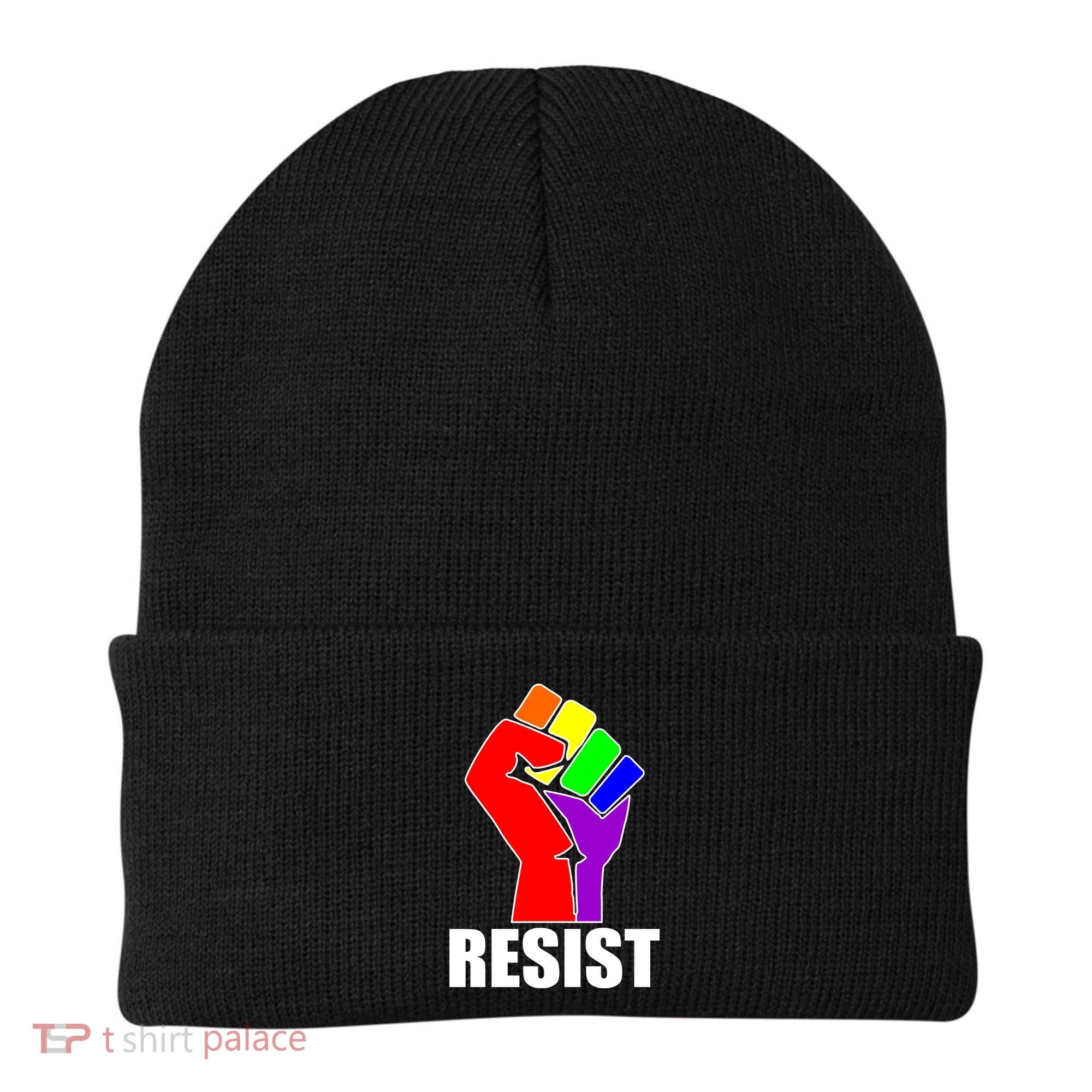Resist Rainbow Fist National Pride Equality March Beanie