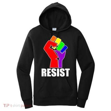 Resist Rainbow Fist National Pride Equality March Women's Hoodie
