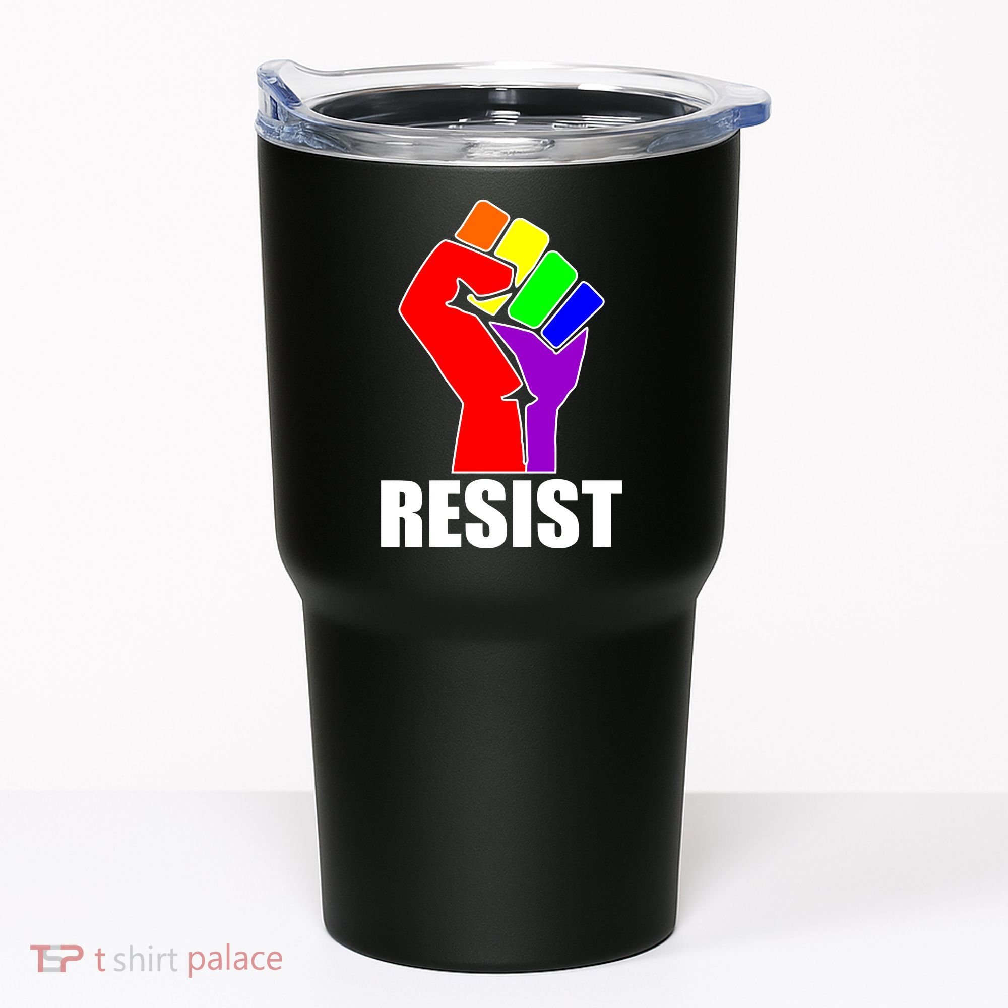 Resist Rainbow Fist National Pride Equality March Tumbler