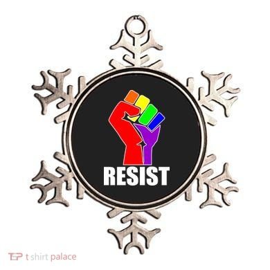Resist Rainbow Fist National Pride Equality March Ornament