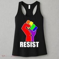 Resist Rainbow Fist National Pride Equality March Women's Tank Top thumb 3