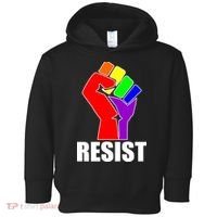 Resist Rainbow Fist National Pride Equality March Toddler Hoodie thumb 0