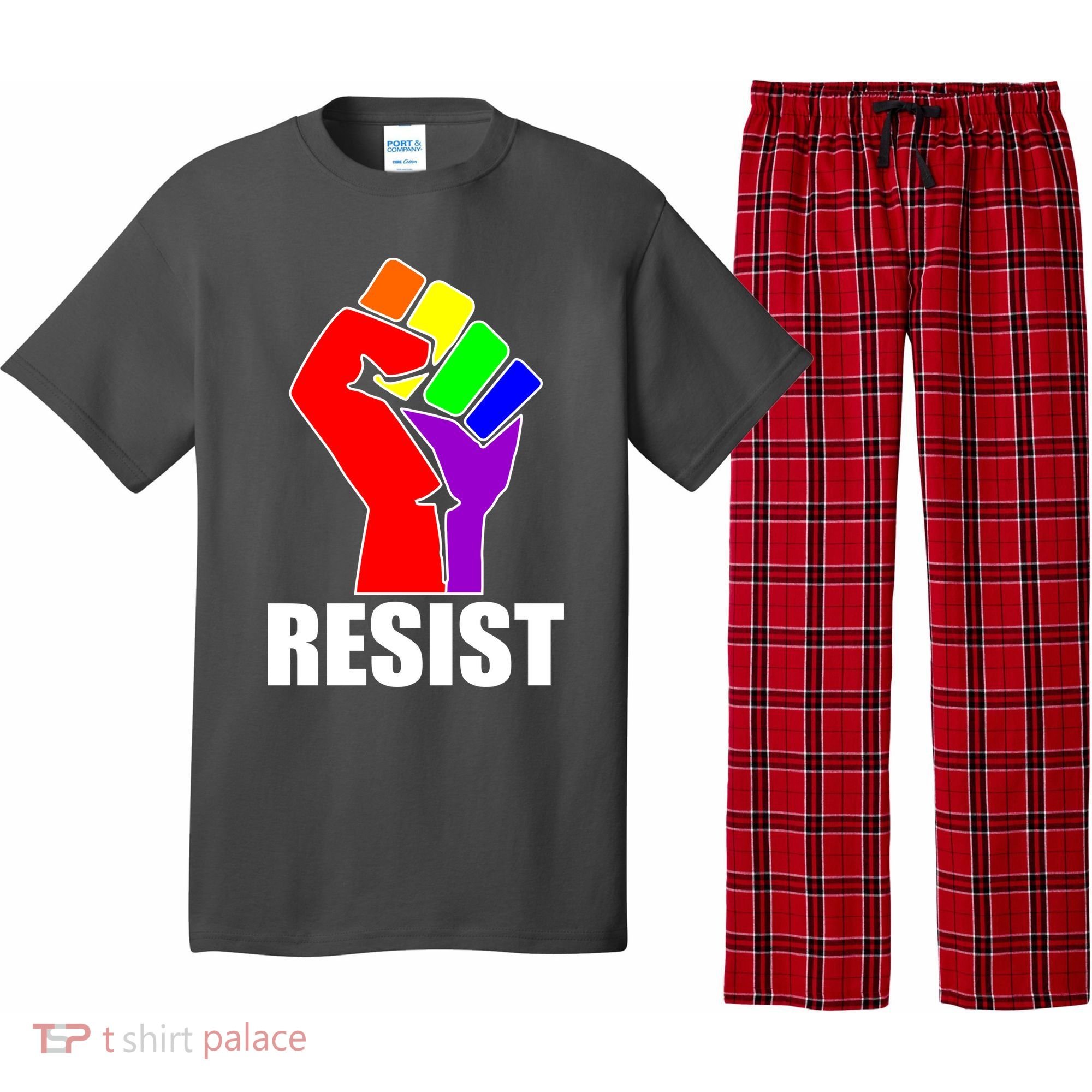 Resist Rainbow Fist National Pride Equality March Pajama Set
