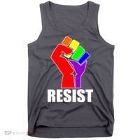 Resist Rainbow Fist National Pride Equality March Tank Top thumb 0