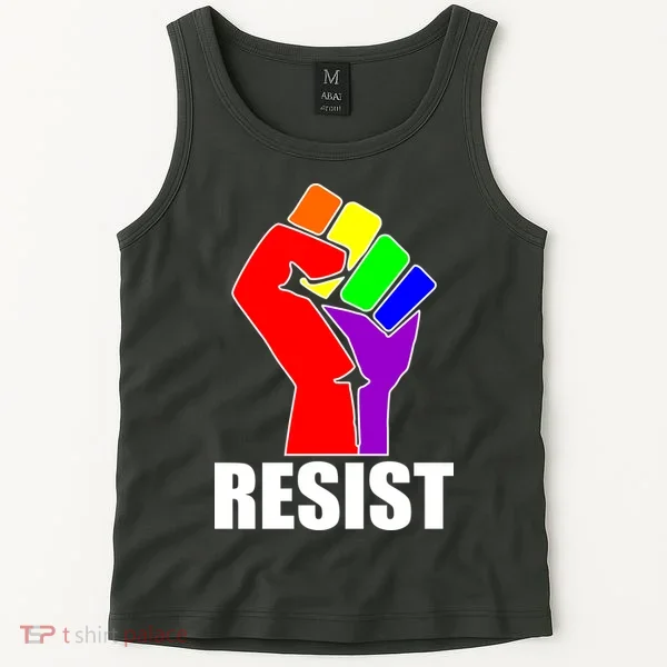 Resist Rainbow Fist National Pride Equality March Tank Top