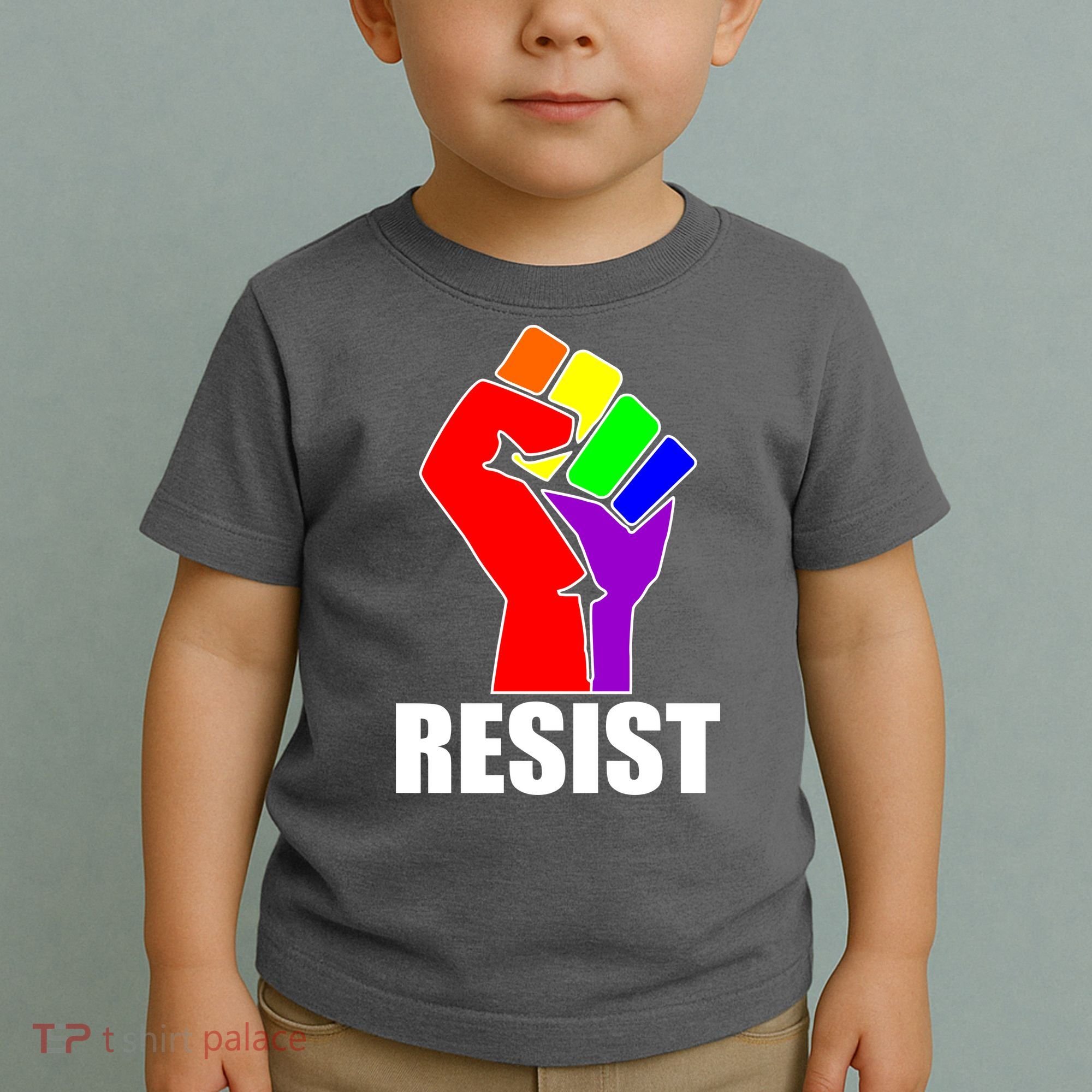 Resist Rainbow Fist National Pride Equality March Toddler T-Shirt