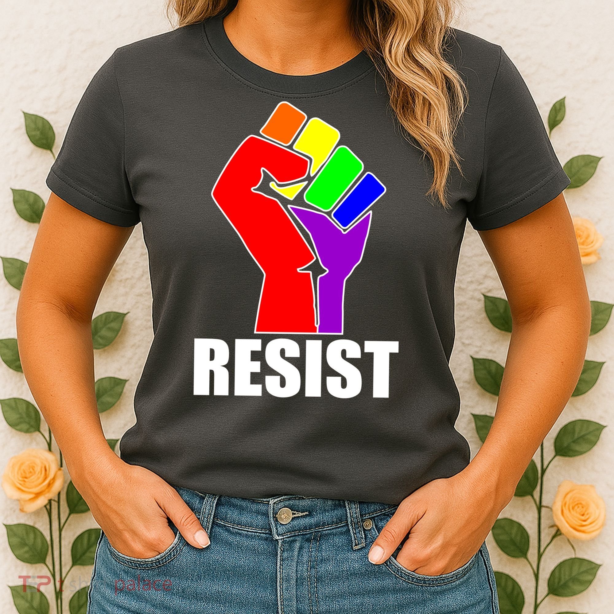 Resist Rainbow Fist National Pride Equality March Women's T-Shirt