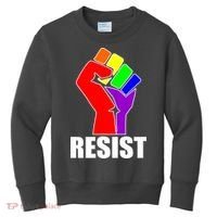 Resist Rainbow Fist National Pride Equality March Kids Sweatshirt thumb 0