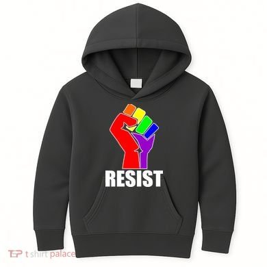 Resist Rainbow Fist National Pride Equality March Kids Hoodie
