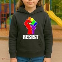 Resist Rainbow Fist National Pride Equality March Kids Hoodie thumb 3