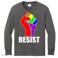 Resist Rainbow Fist National Pride Equality March Kids Long Sleeve Shirt thumb 0