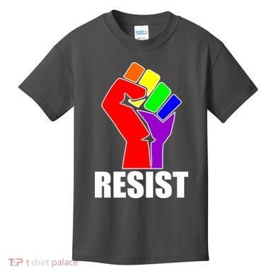 Resist Rainbow Fist National Pride Equality March Kids T-Shirt